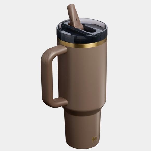 STANLEY QUENCHER PROTOUR FLIP STRAW TUMBLER, 40OZ- ESPRESSO GOLD - Picture 2 of 3